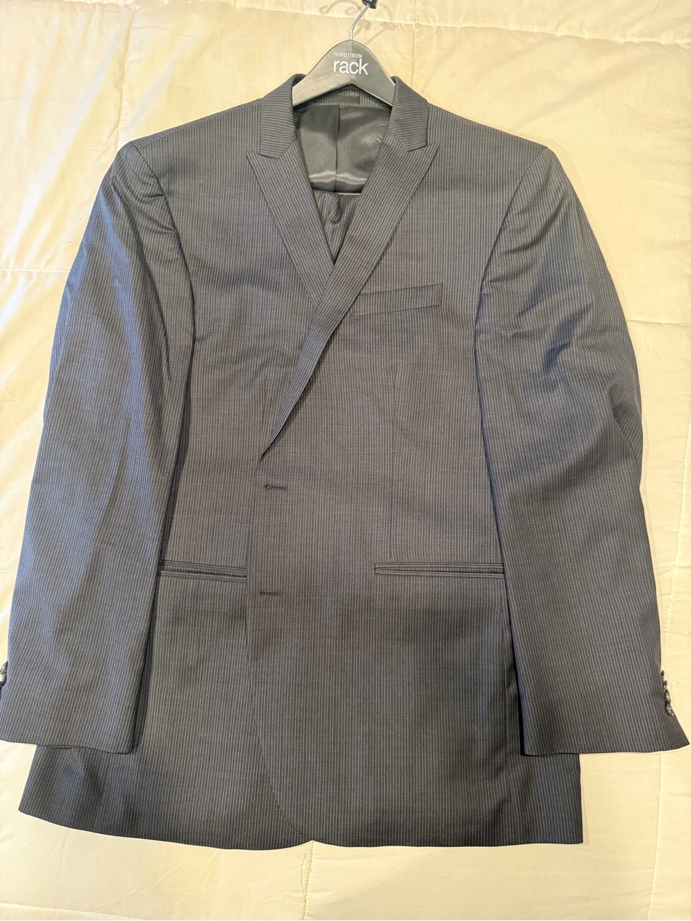 Kenneth Cole Men's Gray Pinstripe Suit Jacket